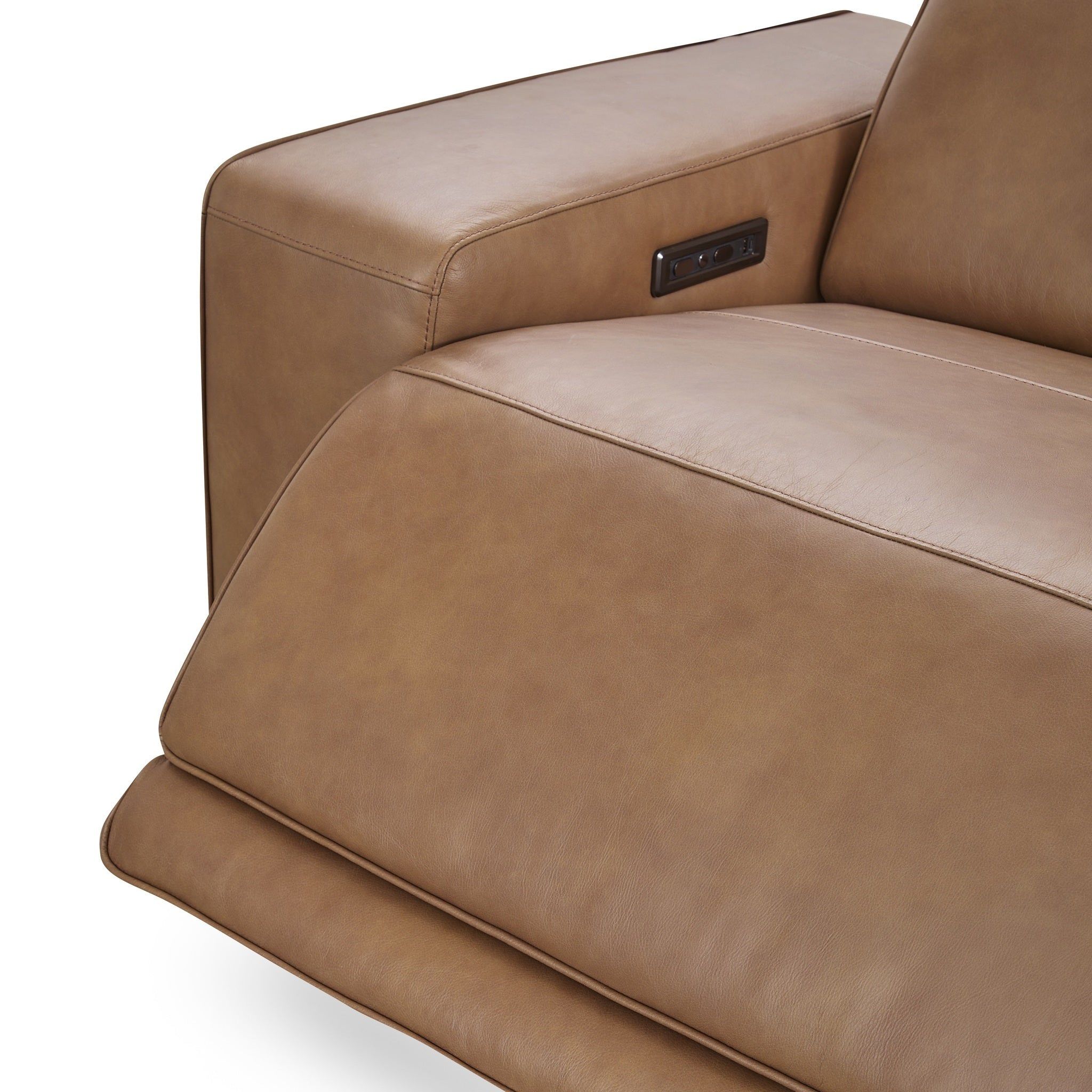 Kadon - Leather Power Recliner Sofa - Tan