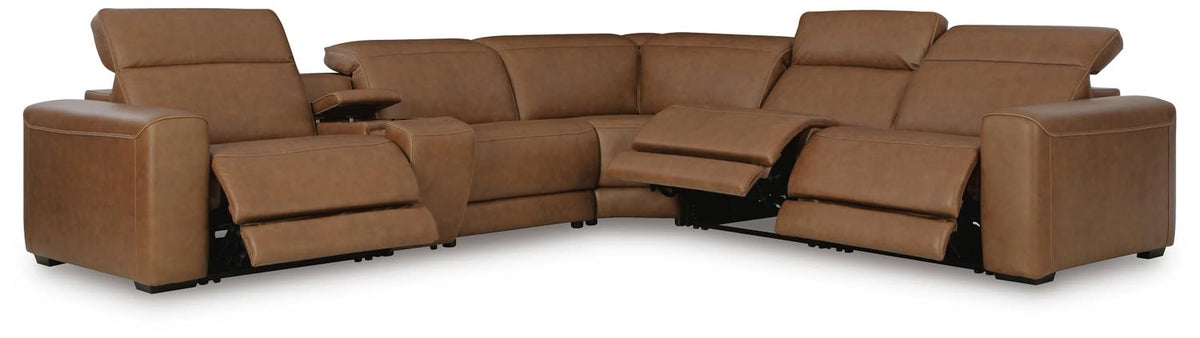 Rally-Up reclining sectional with footrests extended