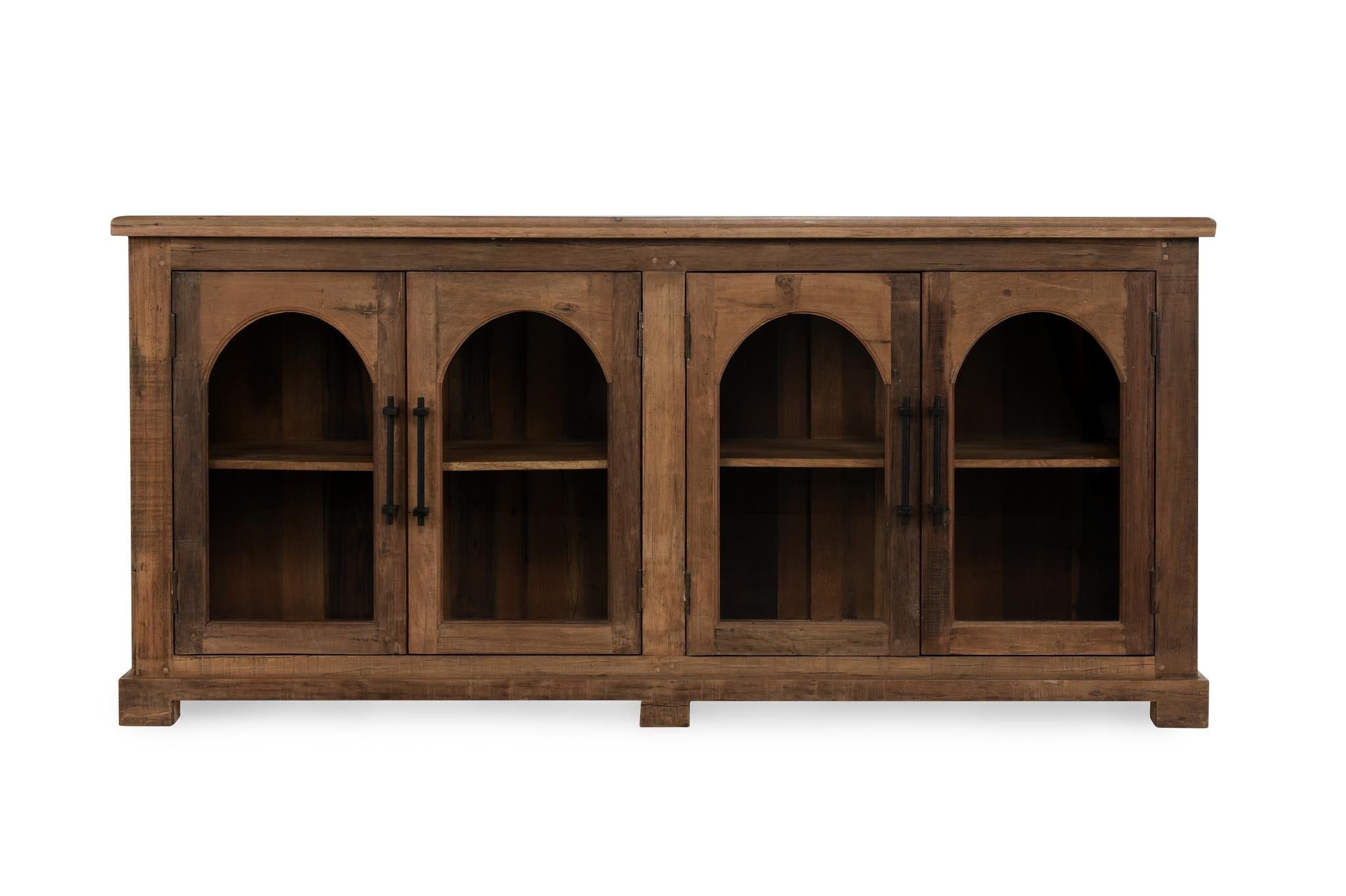 Zion - Wood 4 Door Cabinet - Natural
