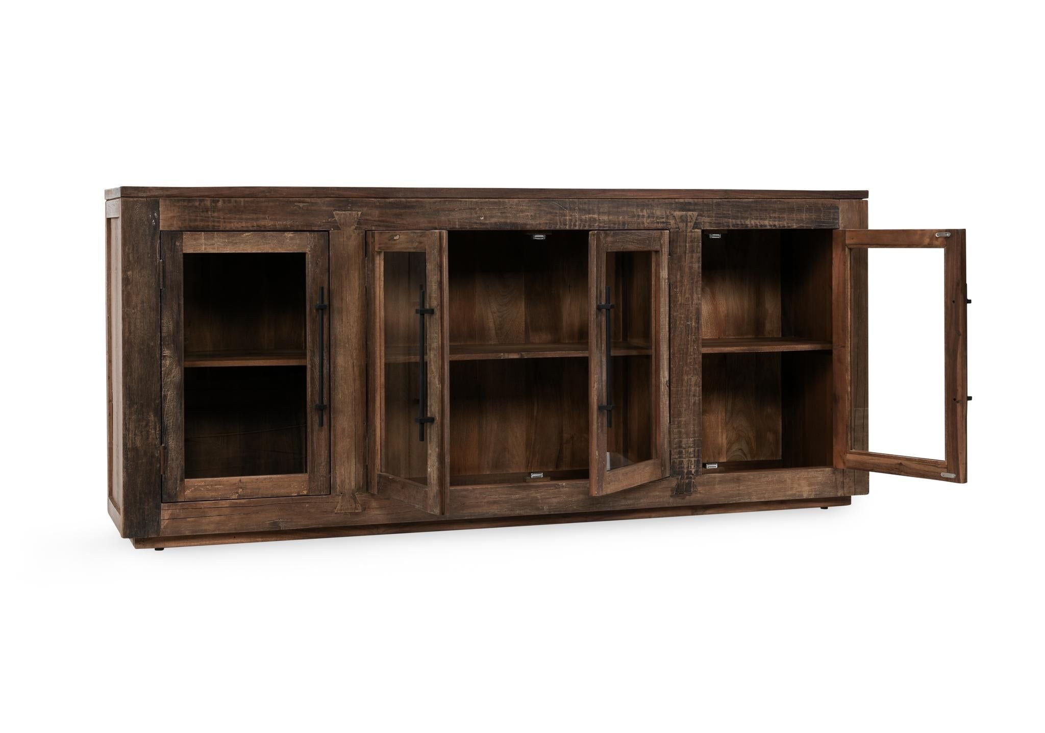Jett - Wood 4 Door Cabinet - Natural