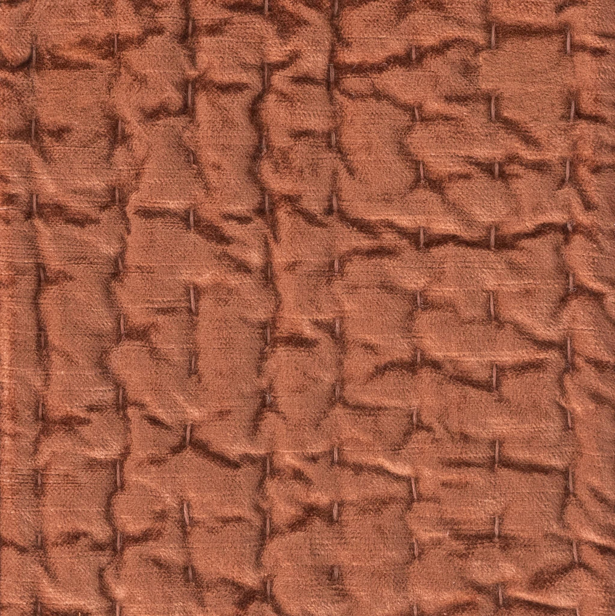 Bari - Velvet Quilt - Terra Cotta