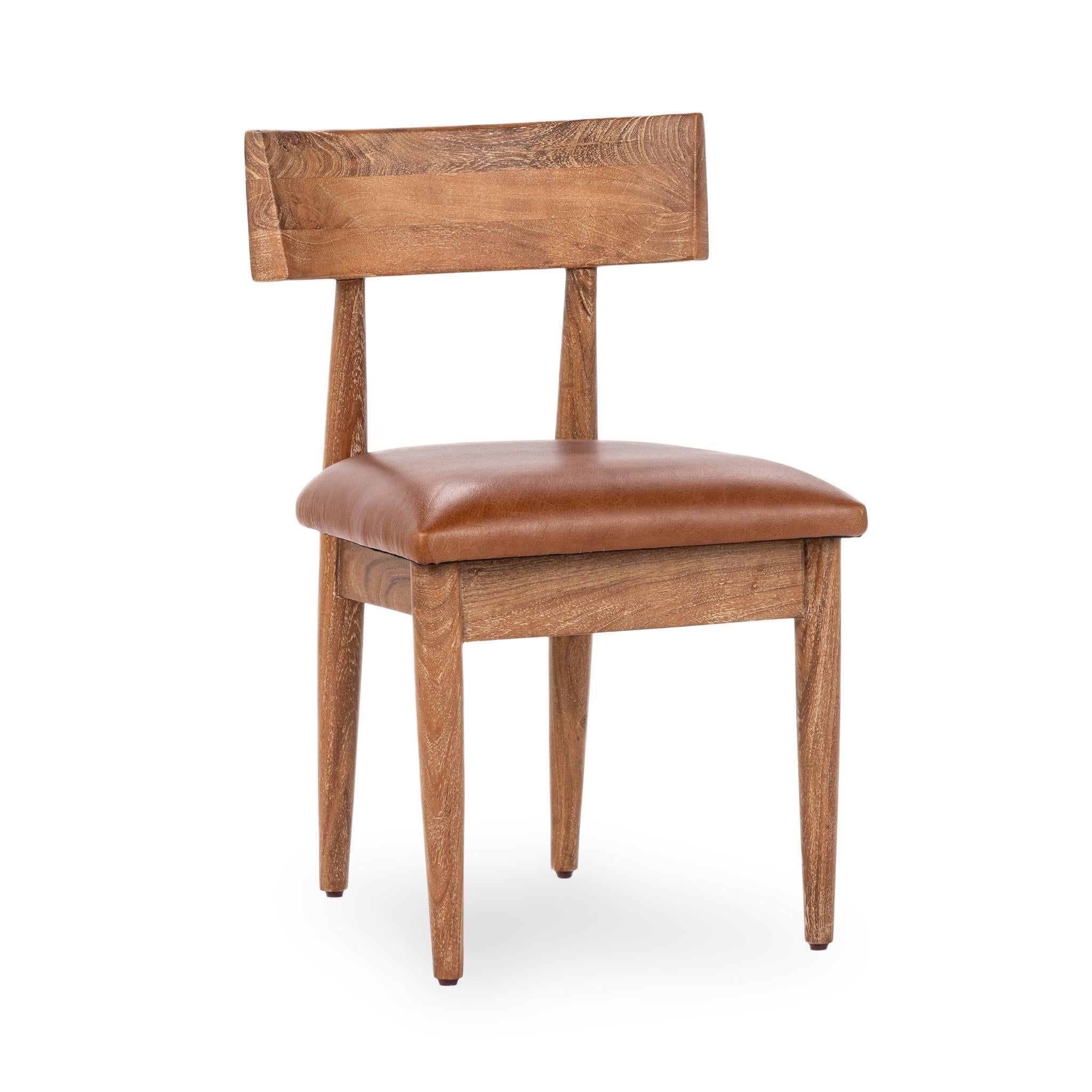 Alvaro - Leather Dining Chair (Set of 2) - Golden Wheat