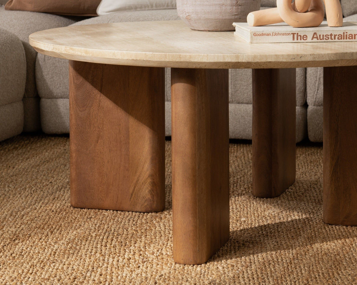 Idella - Travertine Round Table