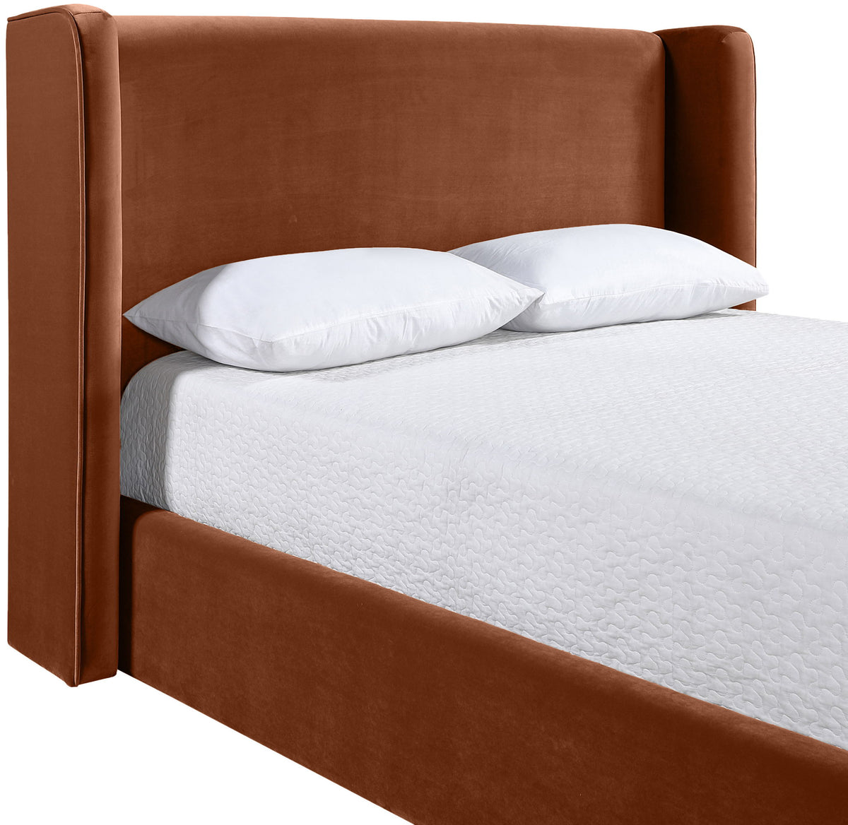 Kendall - Velvet Upholstered Bed - Cognac