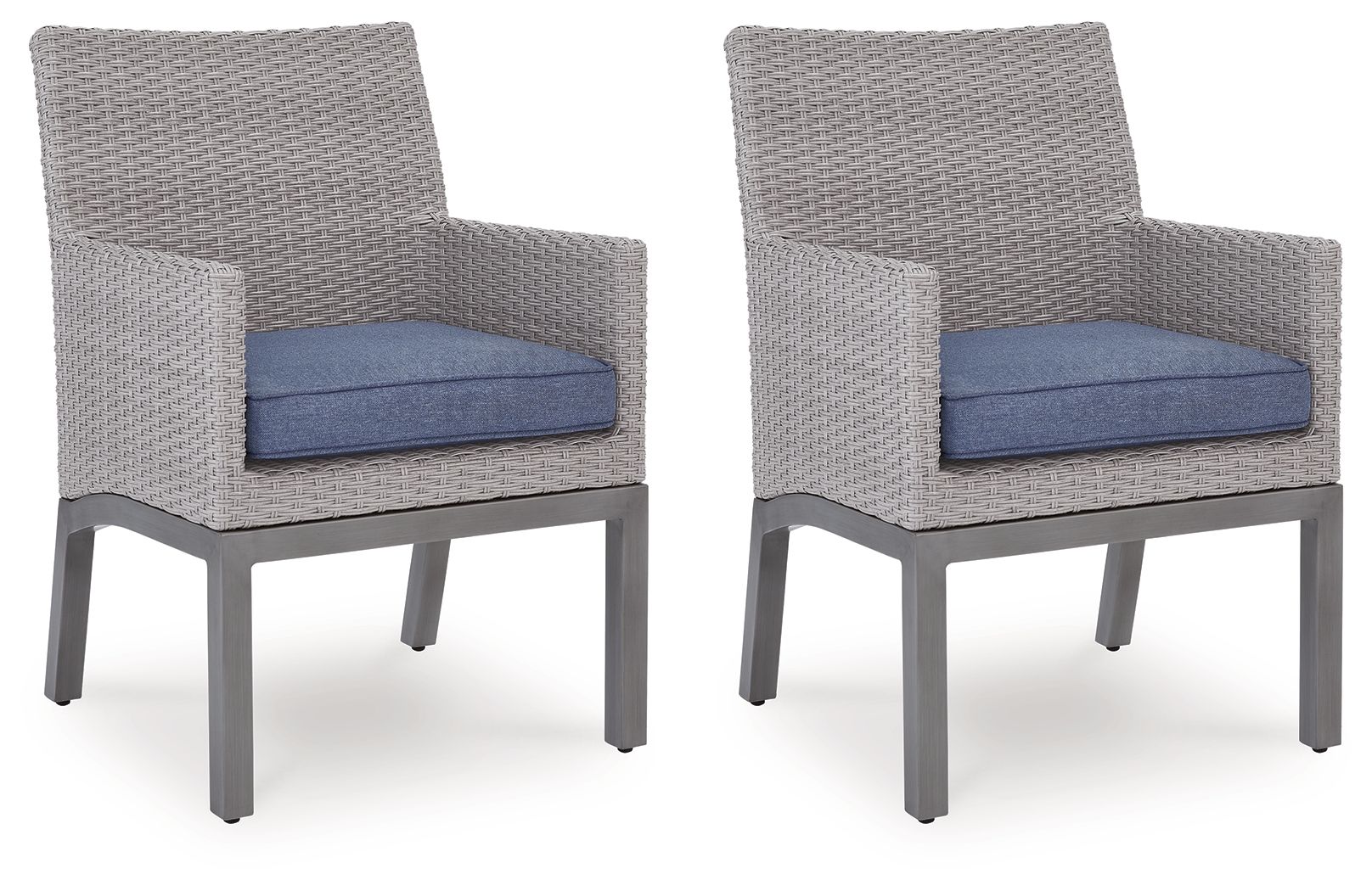 Half Moon Beach - Arm Chair With Cushion (Set of 2) - Blue / Gray
