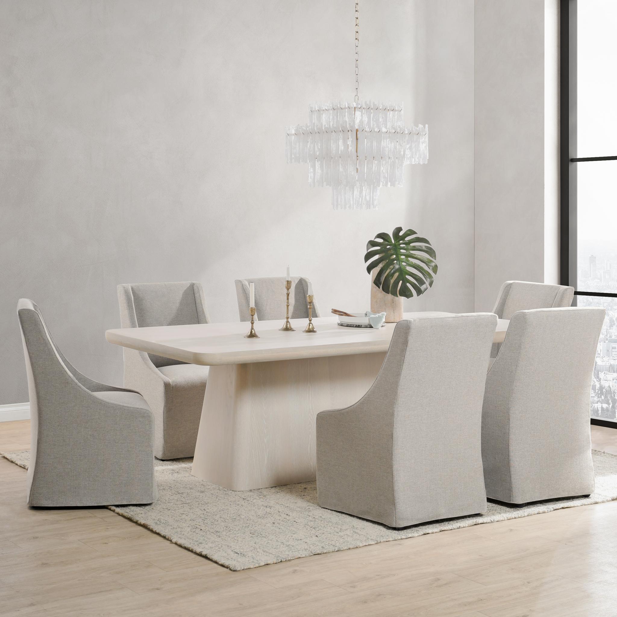 Warwick - Upholstered Rolling Dining Chair