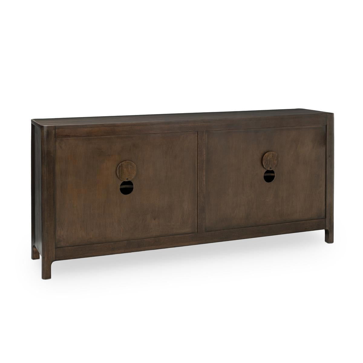 Colson - Mango Wood 4 Door Cabinet - Dark Brown