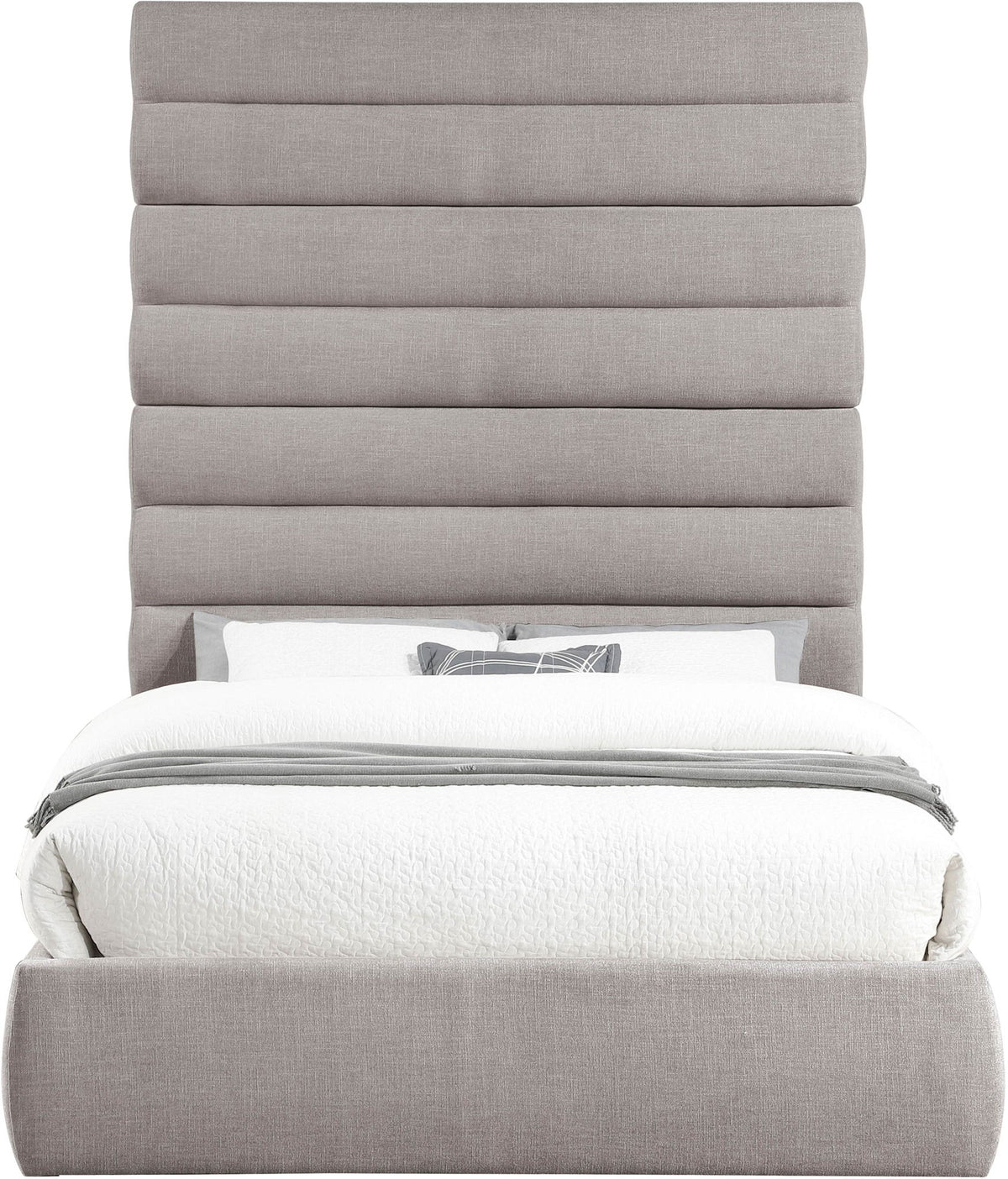 Adam - Linen Fabric Bed With 89" Headboard