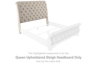 Realyn - White / Brown / Beige - Queen UPH Sleigh Headboard