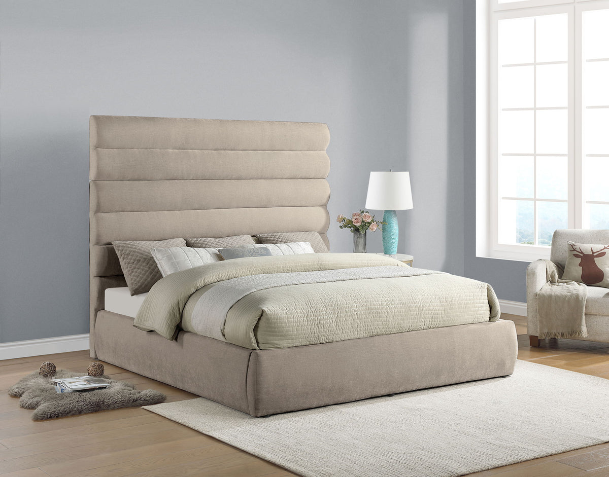 Adam - Chenille Fabric Bed With 70.5" Headboard