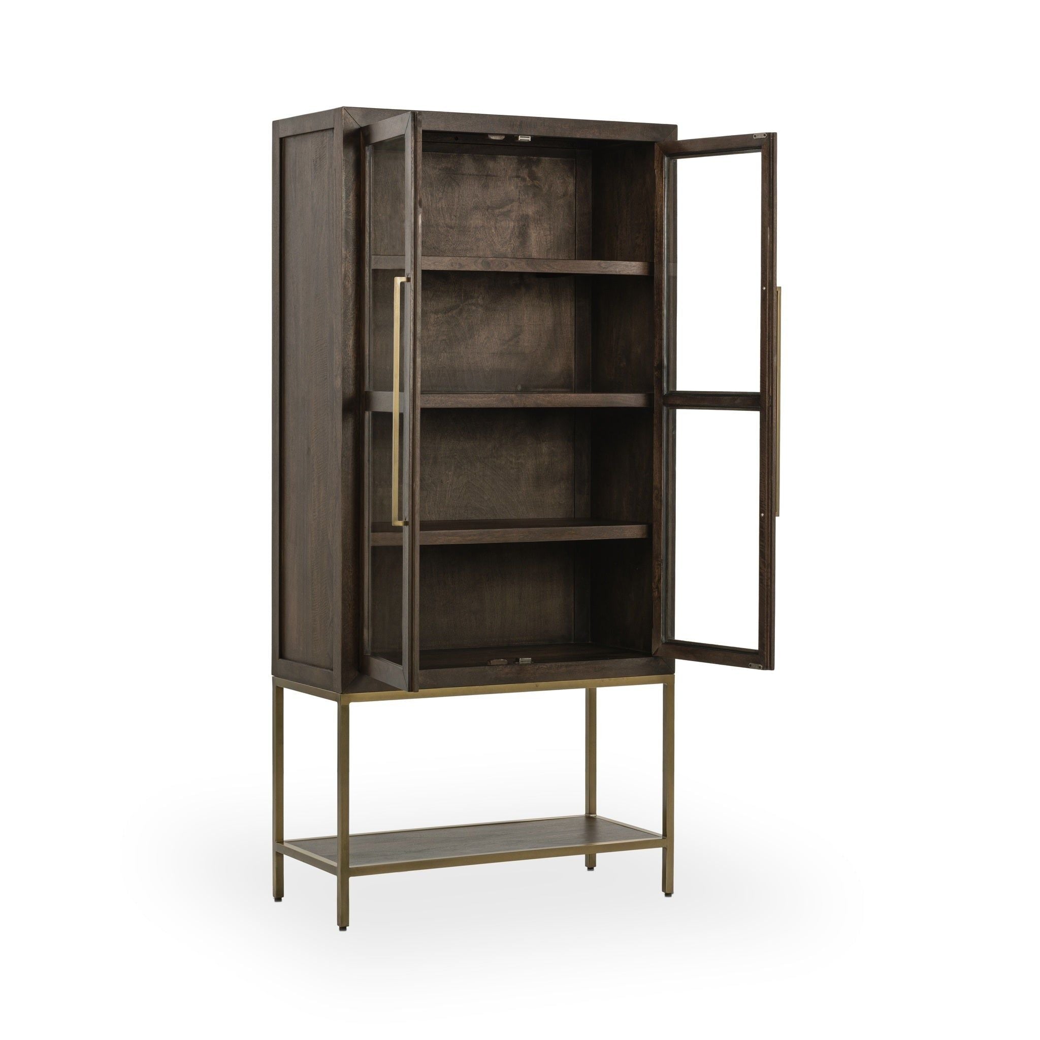 Freemont - Solid Wood Tall Cabinet - Kona Brown
