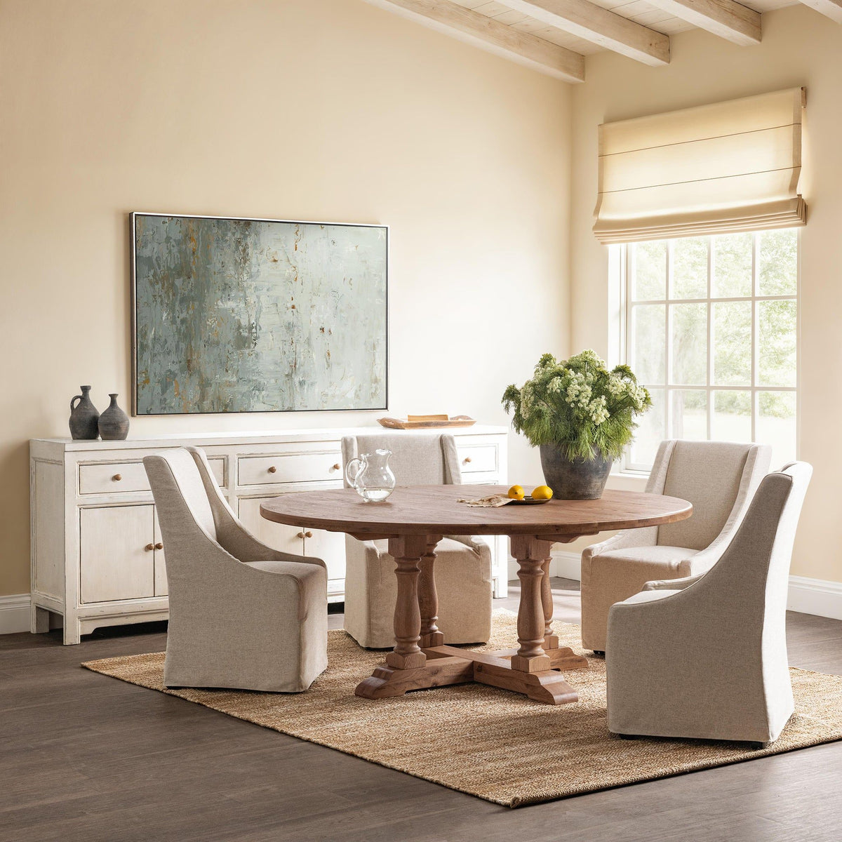 Warwick - Upholstered Rolling Dining Chair