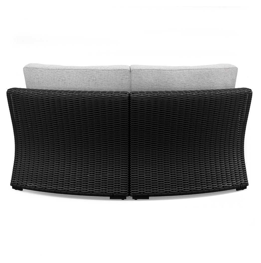 Beachcroft - Curved Corner Chair With Cushion - Black / Light Gray