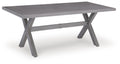 Half Moon Beach - Rectangular Dining Table With Umbrella Option - Gray