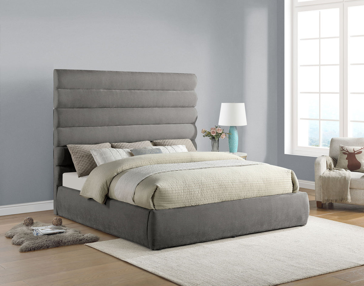 Adam - Chenille Fabric Bed With 70.5" Headboard