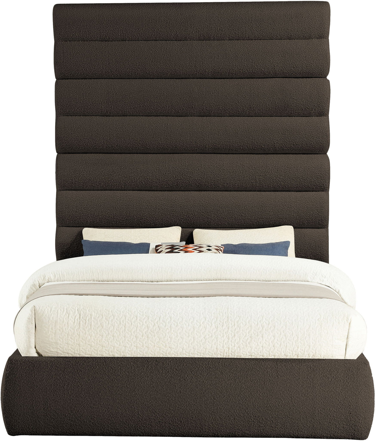 Adam - Boucle Fabric Bed With 89" Headboard