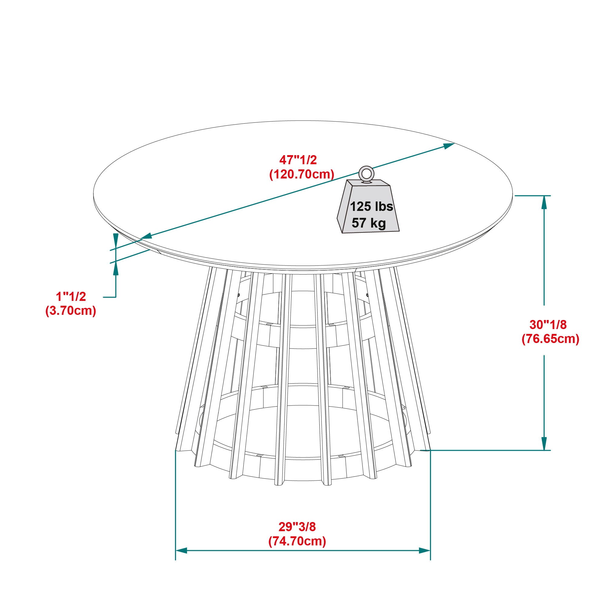 Round Dining Table With Pedestal Base - Brown