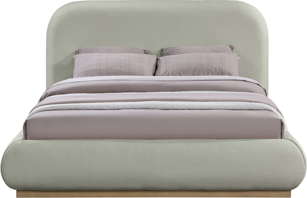 Vaughn - Chenille Bed With Natural Base