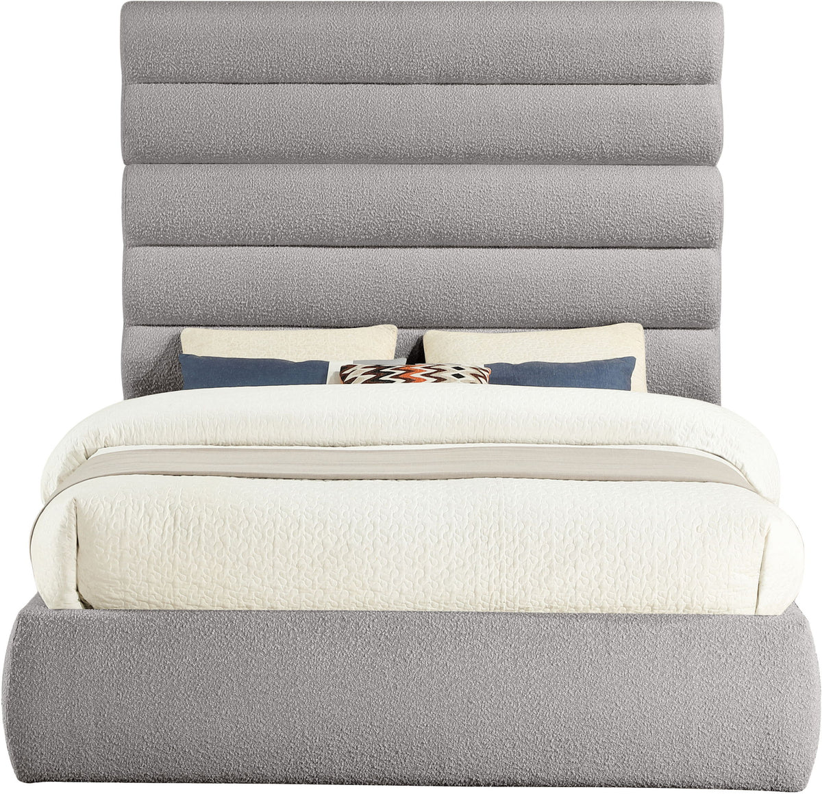 Adam - Boucle Fabric Bed With 70.5" Headboard