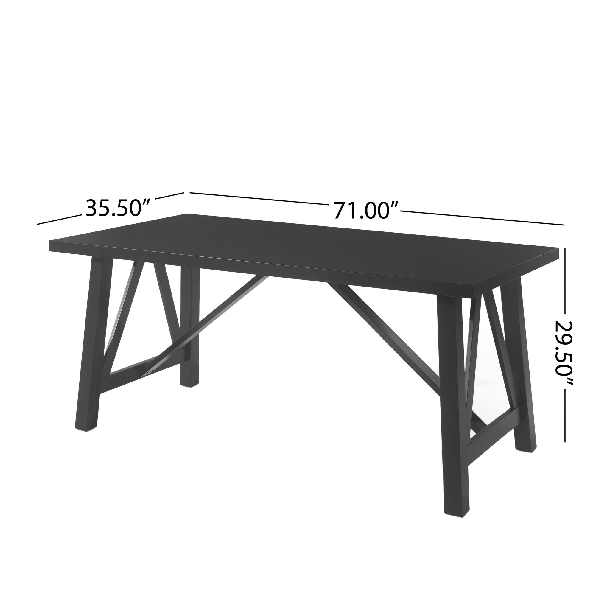 Farmhouse Style Dining Table With Wood Like Top