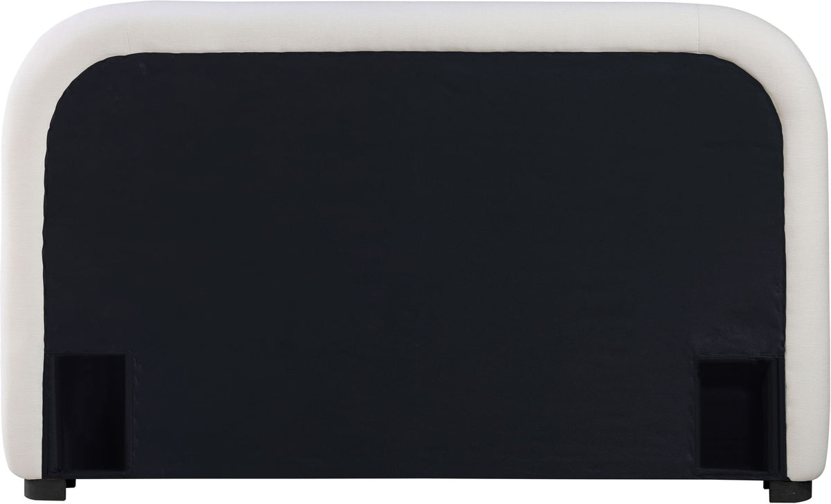 Vaughn - Linen Bed With Black Base