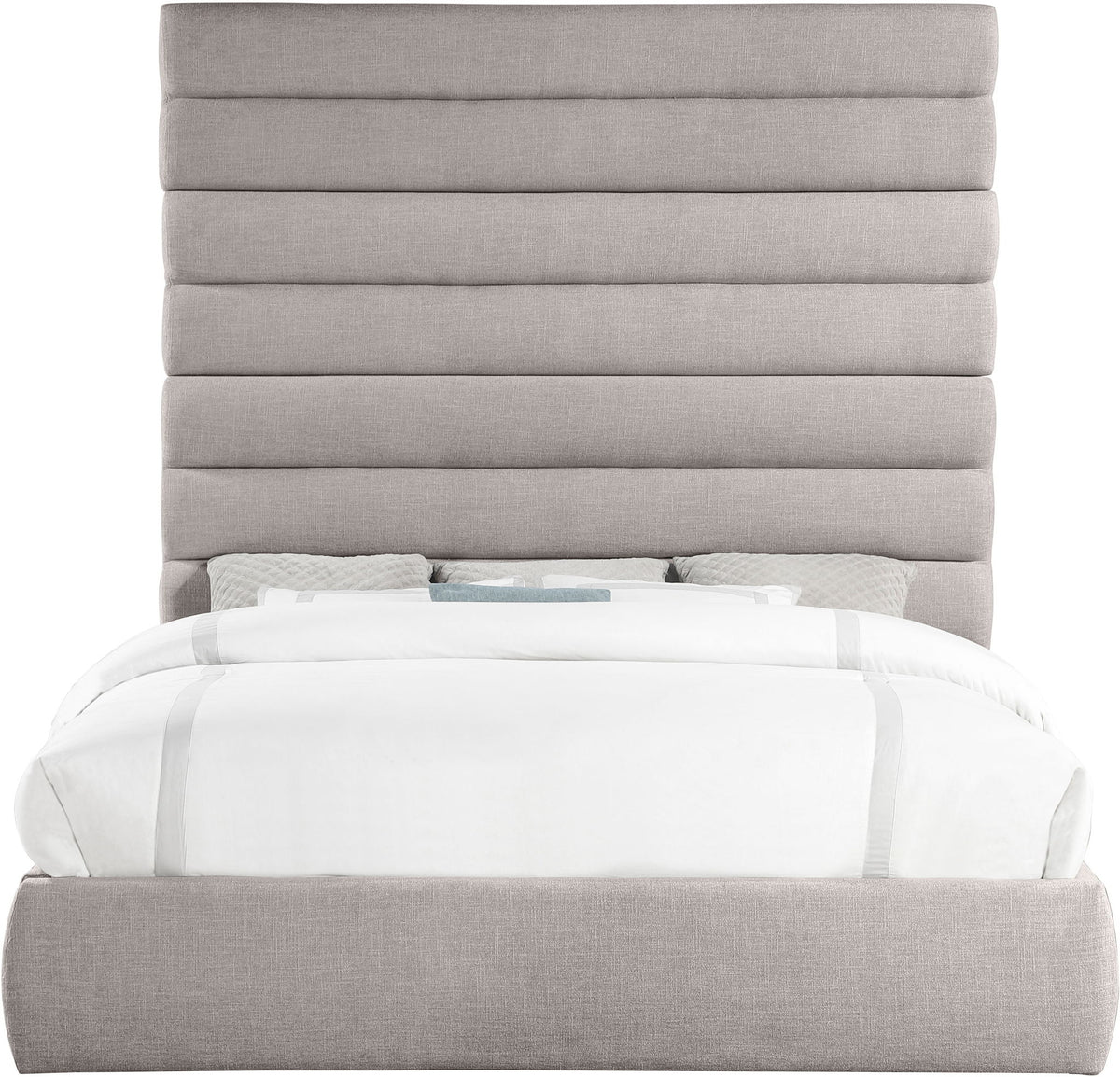 Adam - Linen Fabric Bed With 89" Headboard