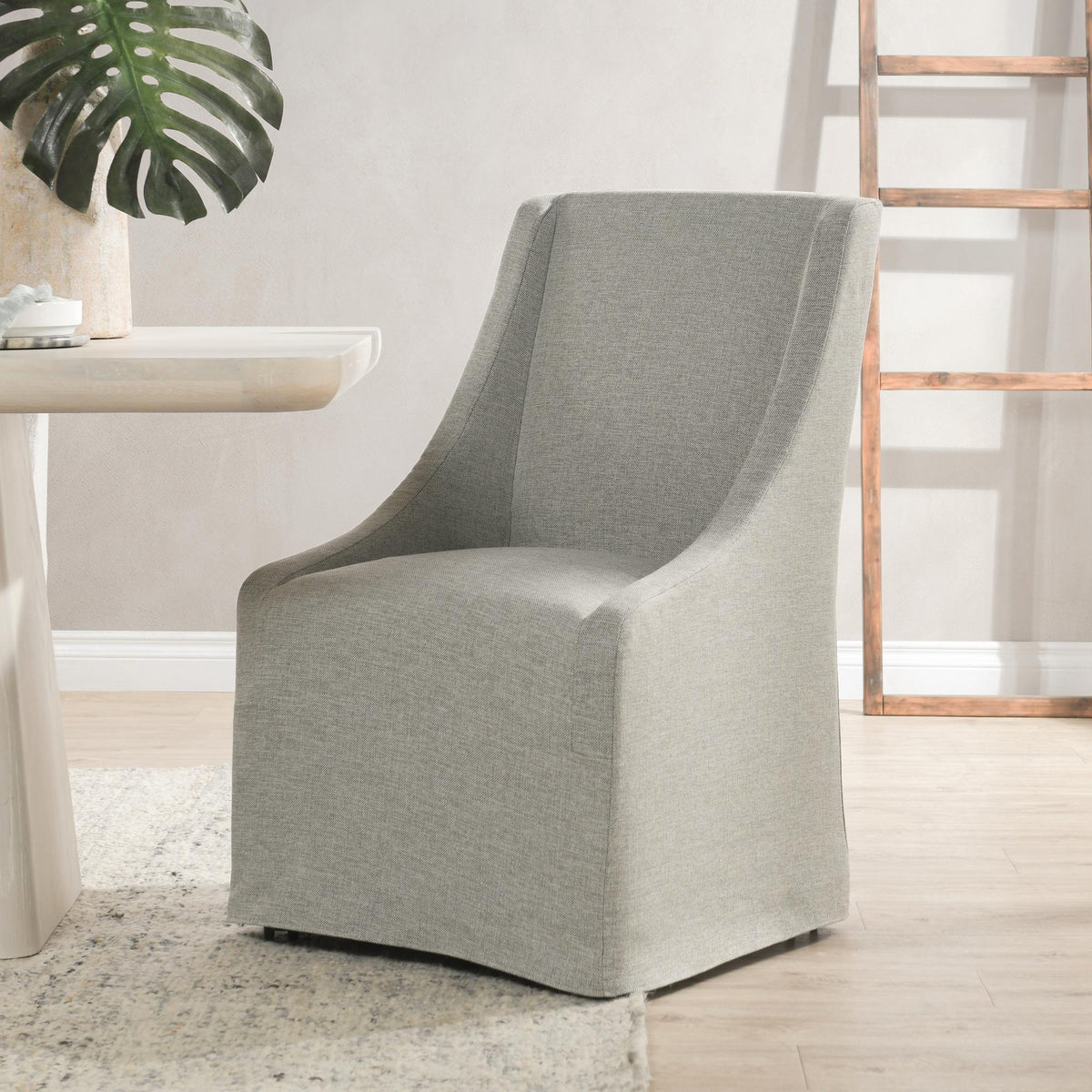 Warwick - Upholstered Rolling Dining Chair