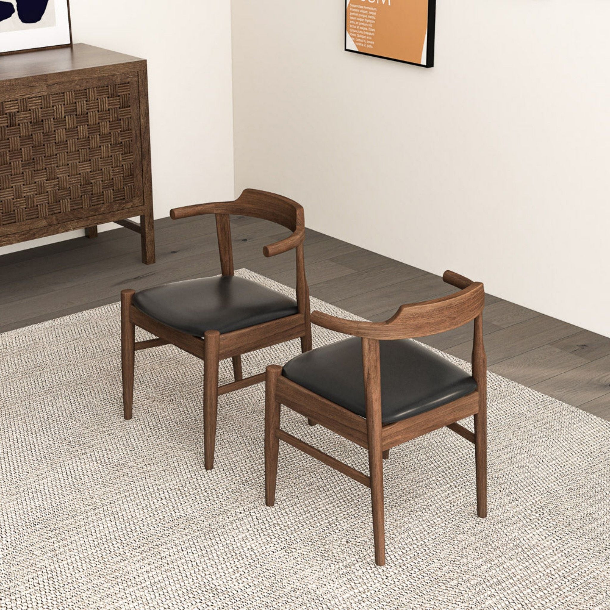 Damian - Mid-Century Solid Wood Dining Chair