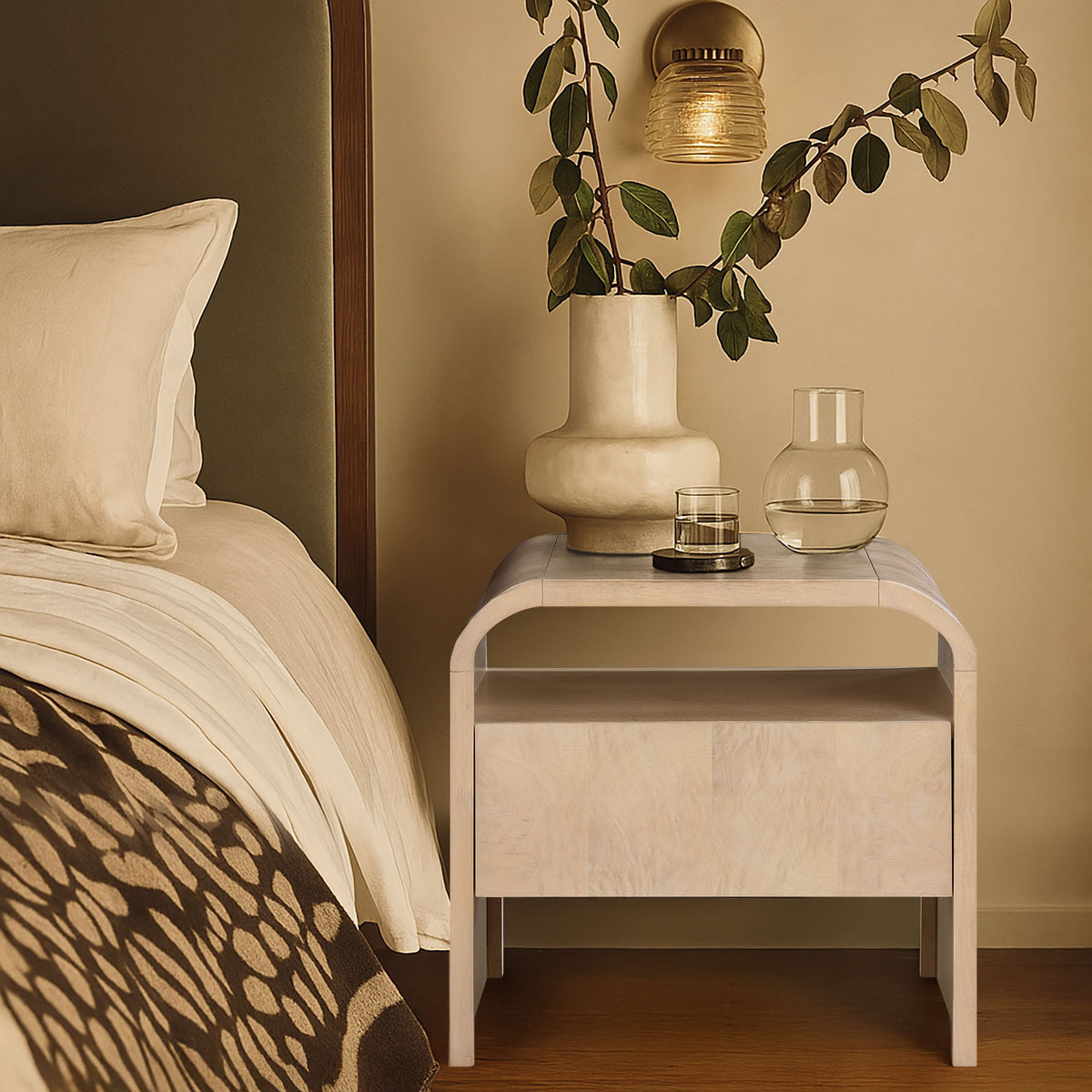 Giada - Solid Wood And Veneer Nightstand