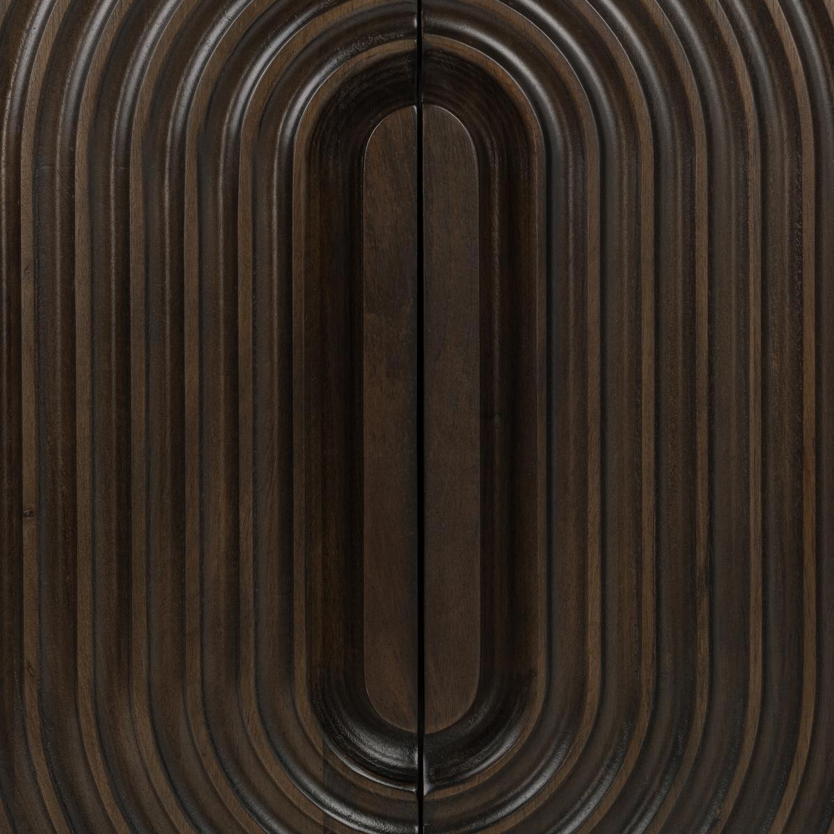 Colson - Mango Wood 4 Door Cabinet - Dark Brown