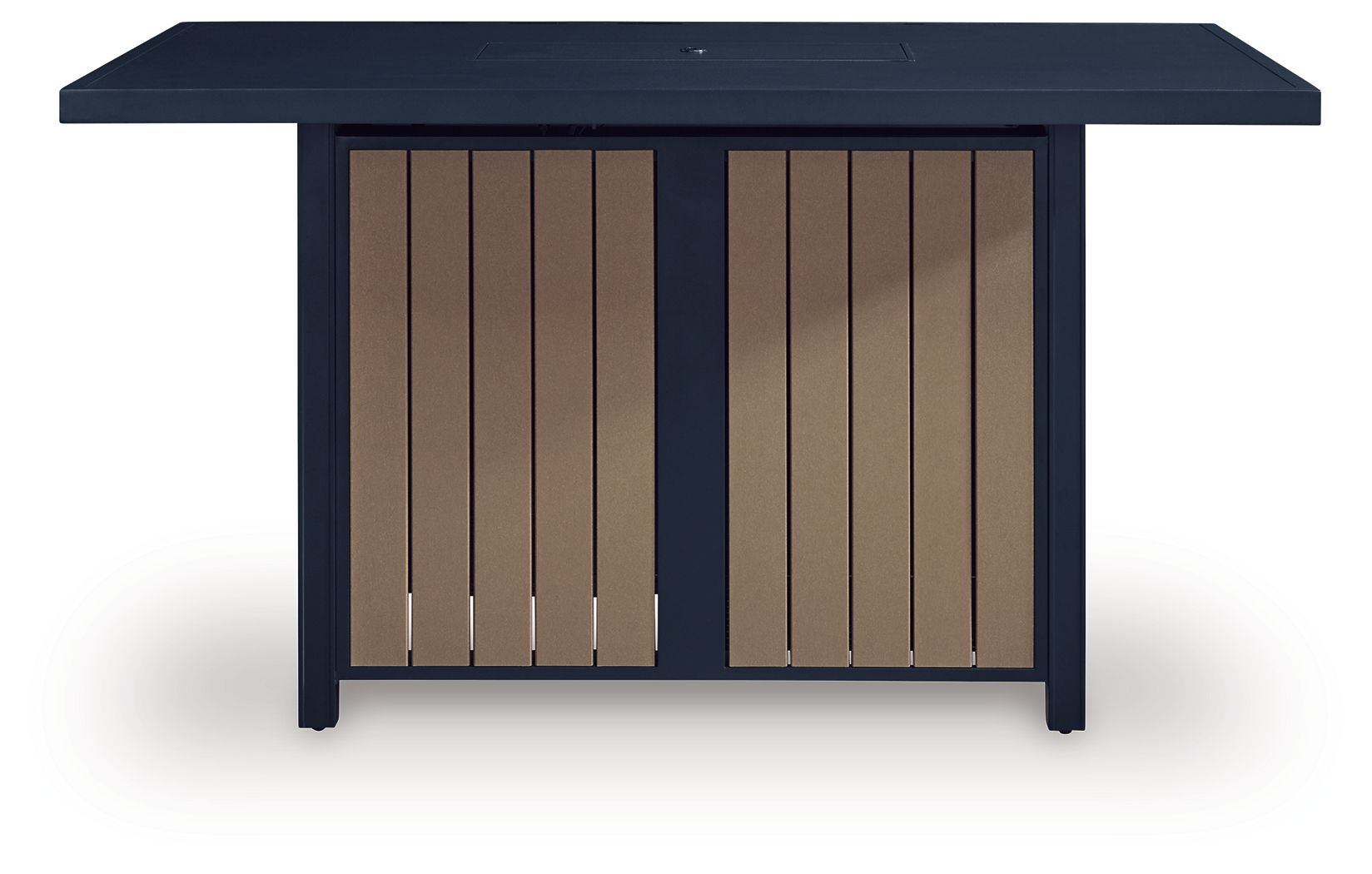 East Beach - Rectangular Bar Table With Fire Pit - Blue