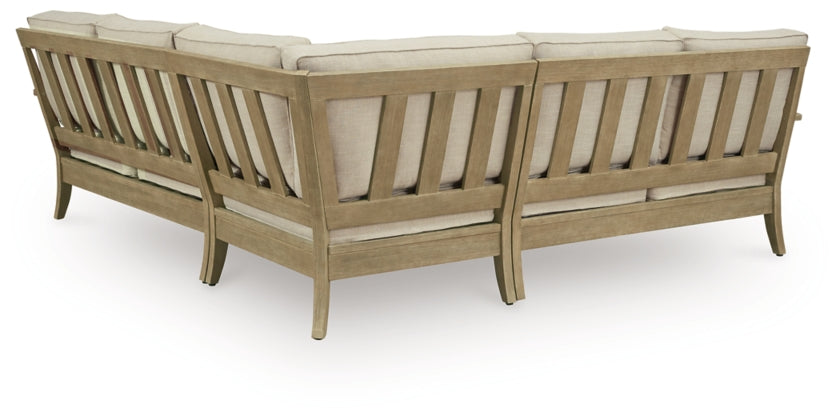 Clare View Beige Performance Fabric Outdoor Modular Sectional