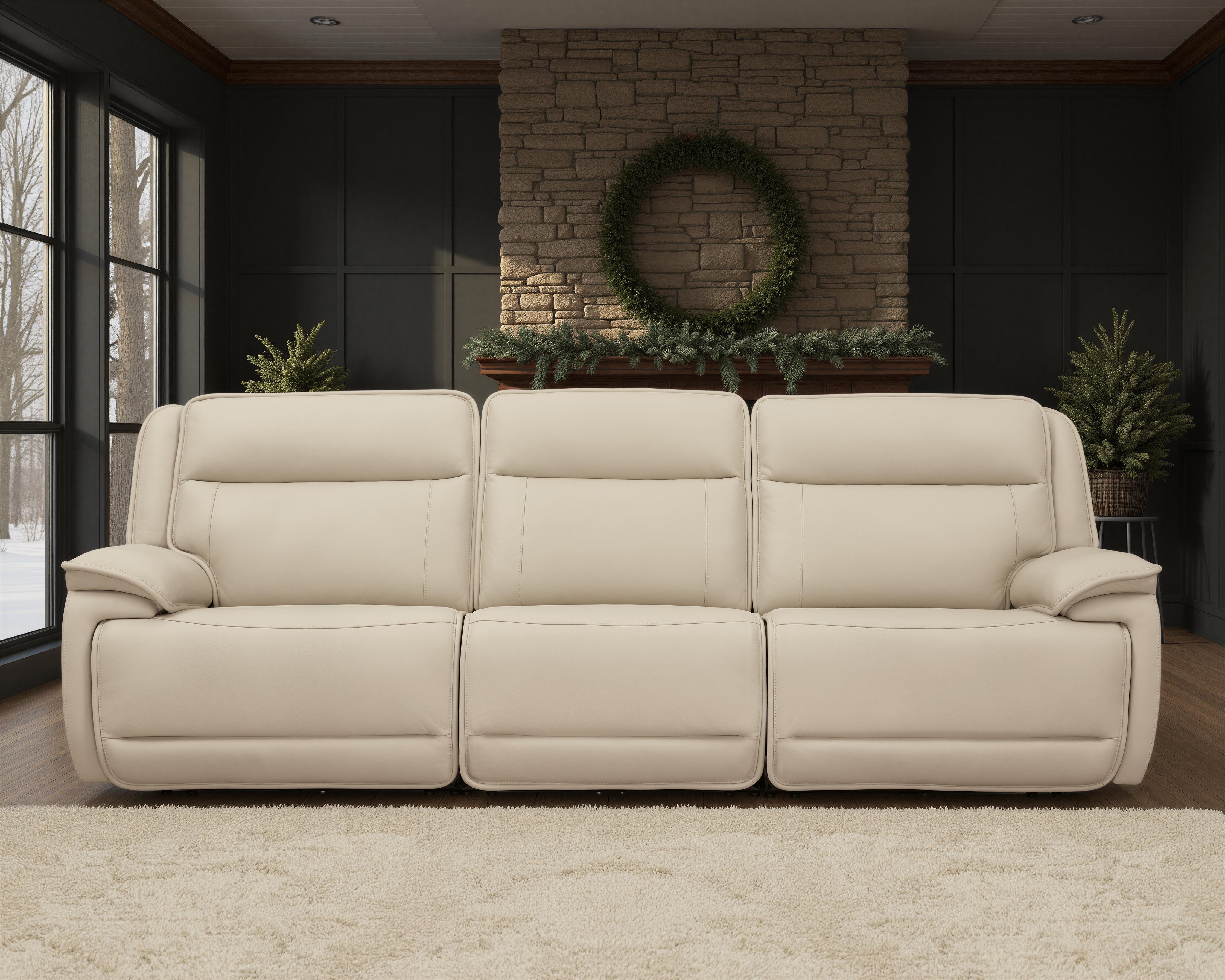 Double Deal Almond Modular Power Reclining Sectional