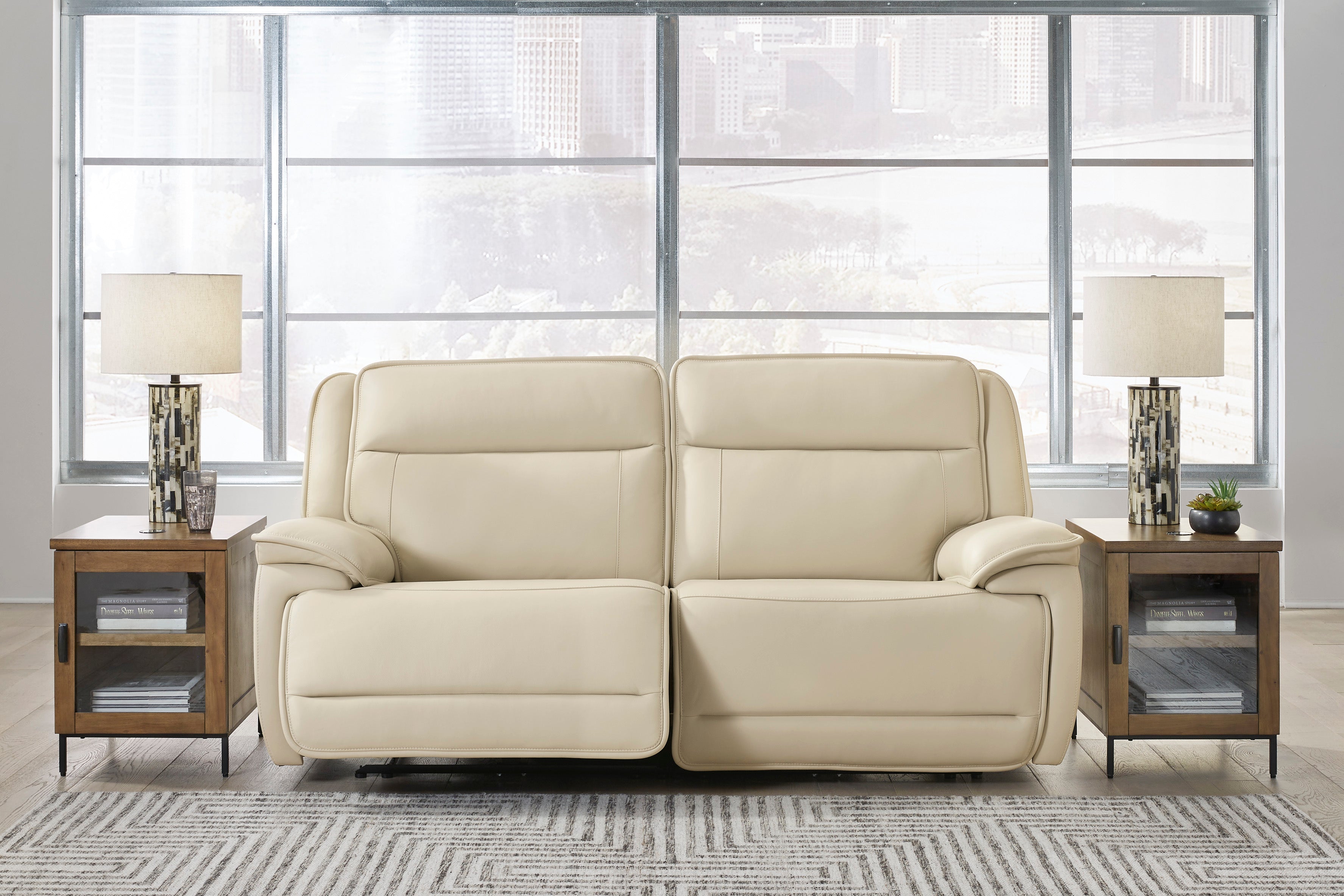 Double Deal Almond Modular Power Reclining Sectional