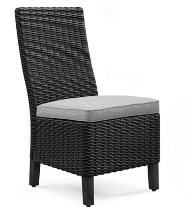 Beachcroft Black & Light Gray Outdoor Dining Chairs (Arm & Side) with Nuvella Performance Fabric