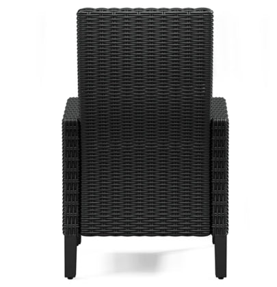 Beachcroft Black & Light Gray Outdoor Dining Chairs (Arm & Side) with Nuvella Performance Fabric
