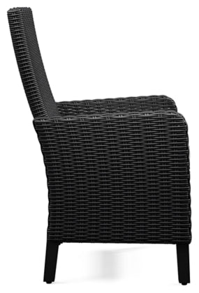 Beachcroft Black & Light Gray Outdoor Dining Chairs (Arm & Side) with Nuvella Performance Fabric
