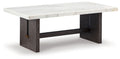 Burkhaus - Rectangular Cocktail Table - White / Dark Brown