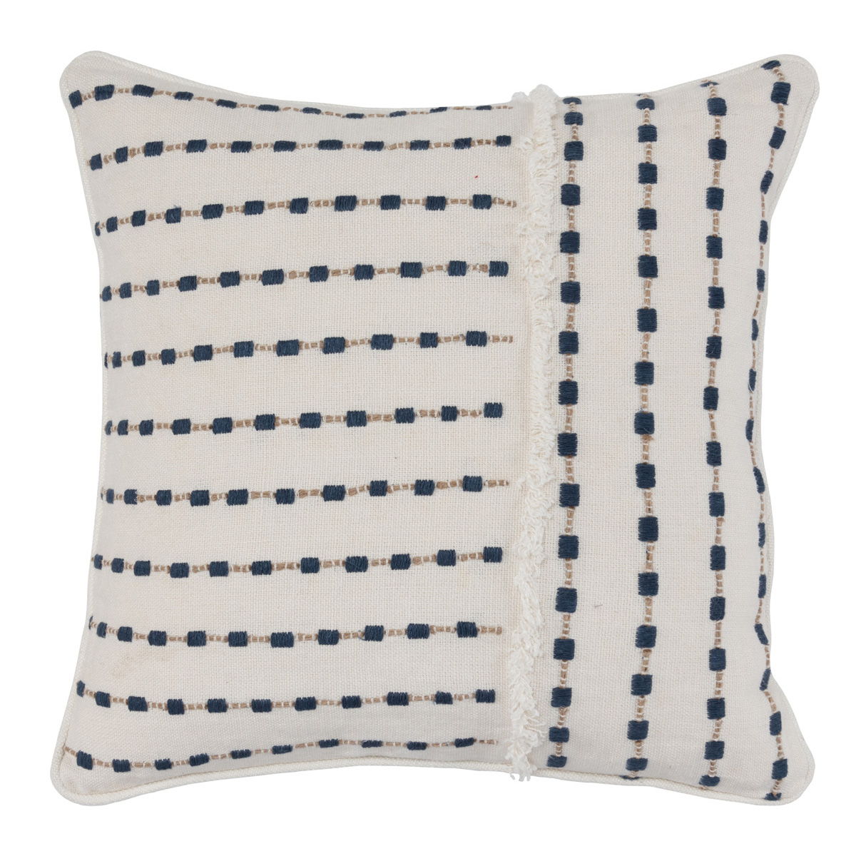 Nomadic Elegance - Katia Pillow - Ivory / Navy