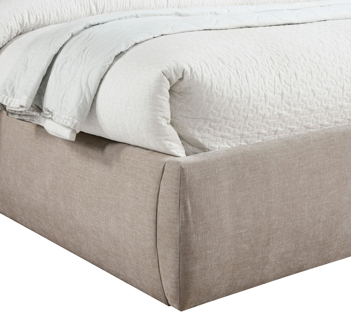 Adam - Chenille Fabric Bed With 89" Headboard