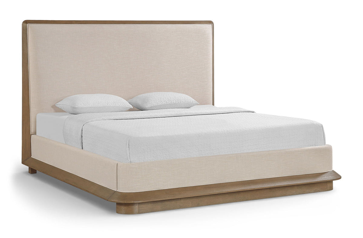 Adagio - Fabric Upholstered Bed - Select Living Furniture - Upholstered Beds - Meridian Furniture - AdagioBrown-K - Dark Brown -King - Adagio - Fabric Upholstered Bed -
