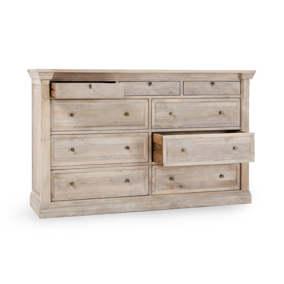 Adelaide - 9 Drawer Dresser - Natural Cream Wash - Select Living Furniture - Dressers - Classic Home - 52010665 - Adelaide - 9 Drawer Dresser - Natural Cream Wash -