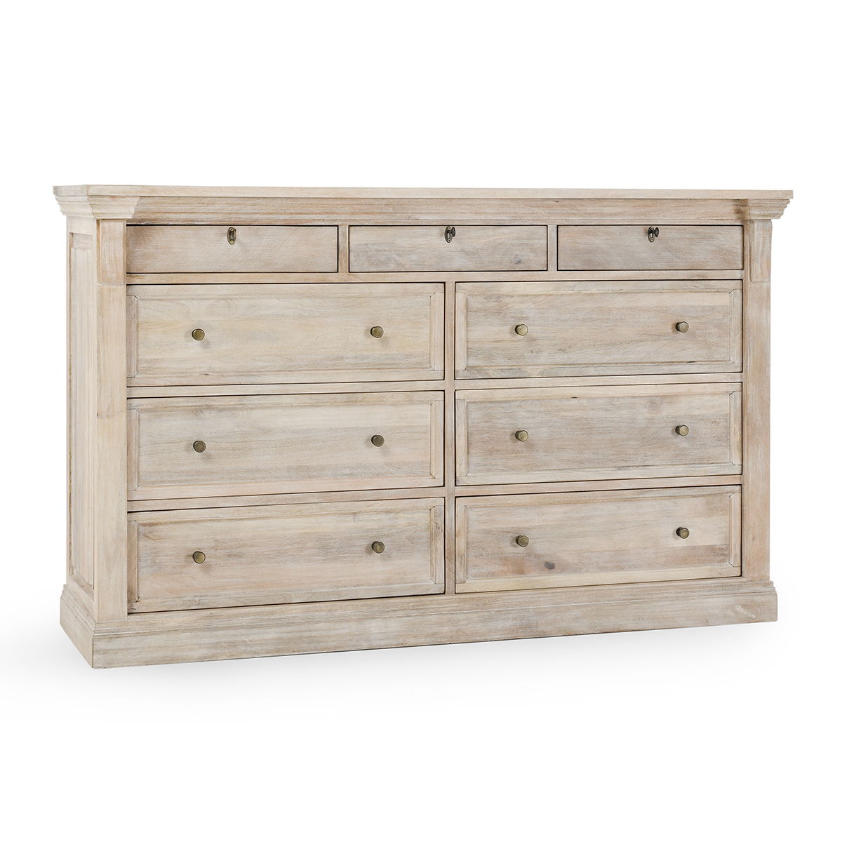 Adelaide - 9 Drawer Dresser - Natural Cream Wash - Select Living Furniture - Dressers - Classic Home - 52010665 - Adelaide - 9 Drawer Dresser - Natural Cream Wash -