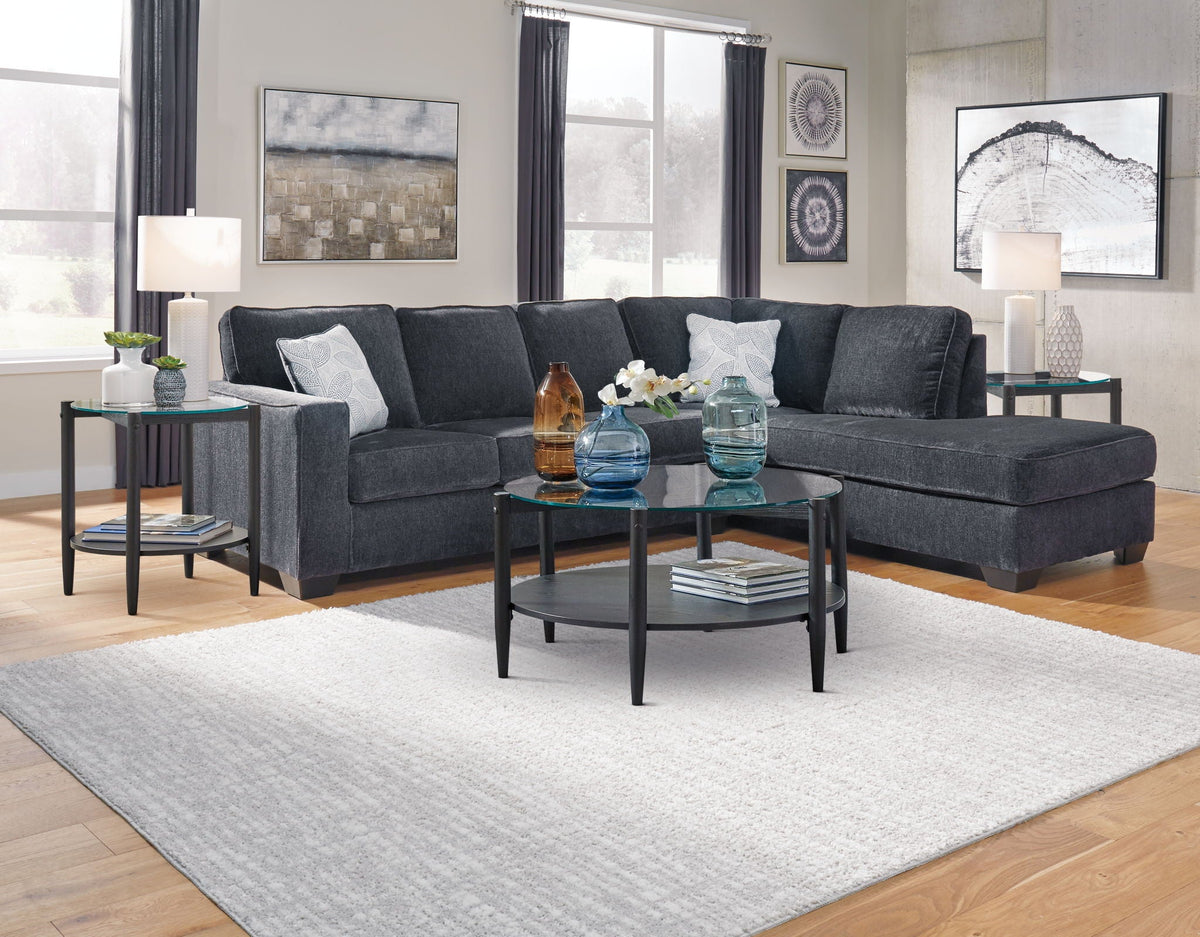 Altari - 2 Piece Sectional With Chaise - Select Living Furniture - Stationary Sectionals - Signature Design by Ashley® - 87213S2 - Dark Gray -2 Pc. Right Arm Facing Chaise Sectional - Altari - 2 Piece Sectional With Chaise -