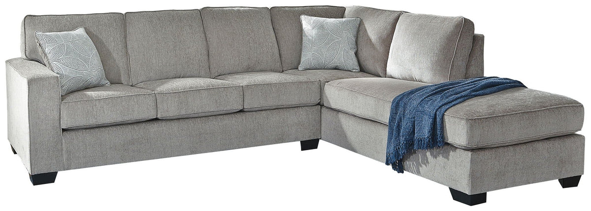 Altari - 2 Piece Sectional - Select Living Furniture - Stationary Sectionals - Signature Design by Ashley® - 87214S3 - Light Gray -2 Pc. Right Arm Facing Chaise Sleeper Sectional - Altari sleeper 87214S3 -