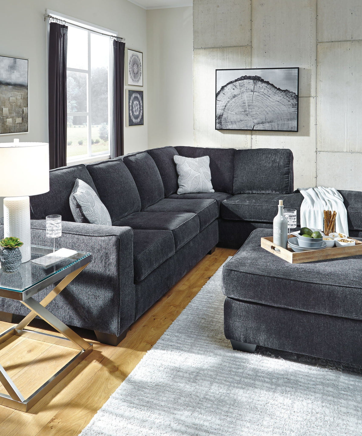 Altari - Accent Ottoman - Select Living Furniture - Accent Ottomans - Signature Design by Ashley® - 8721408 - Light Gray - Altari - Accent Ottoman -