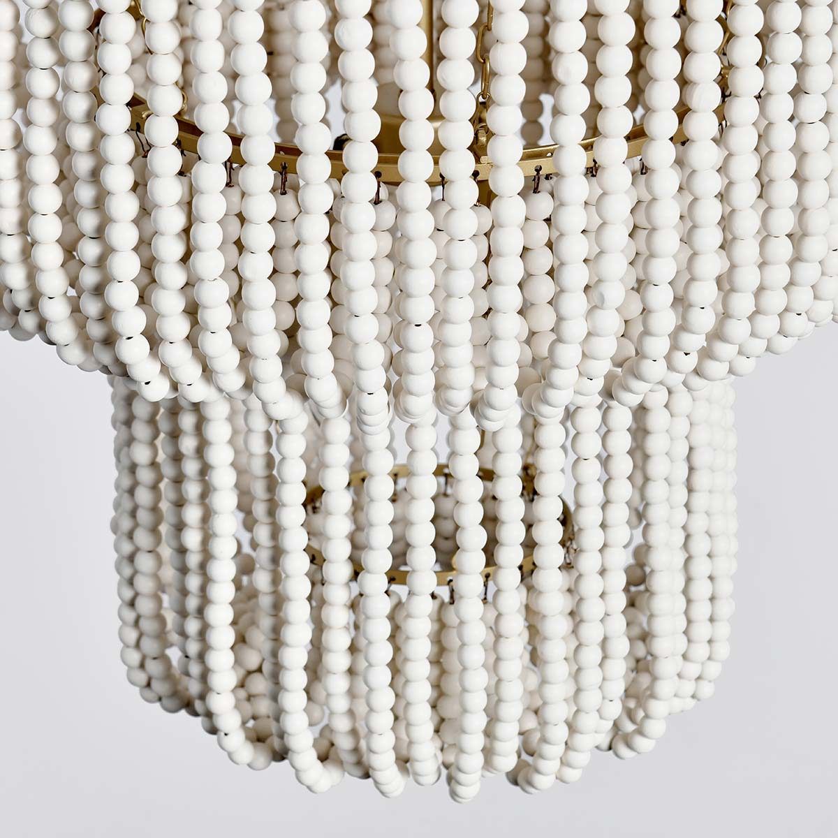 Amanda - Beaded Chandelier - White - Select Living Furniture - Chandeliers - Classic Home - 56004231 - Amanda - Beaded Chandelier - White -