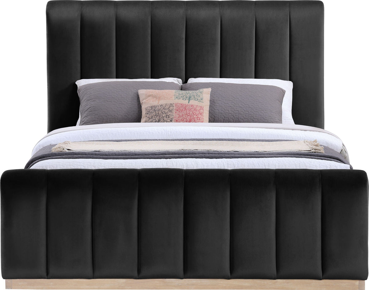 Amara - Velvet Bed - Select Living Furniture - Upholstered Beds - Meridian Furniture - AmaraBlack-Q - Black -Queen - Amara - Velvet Bed -