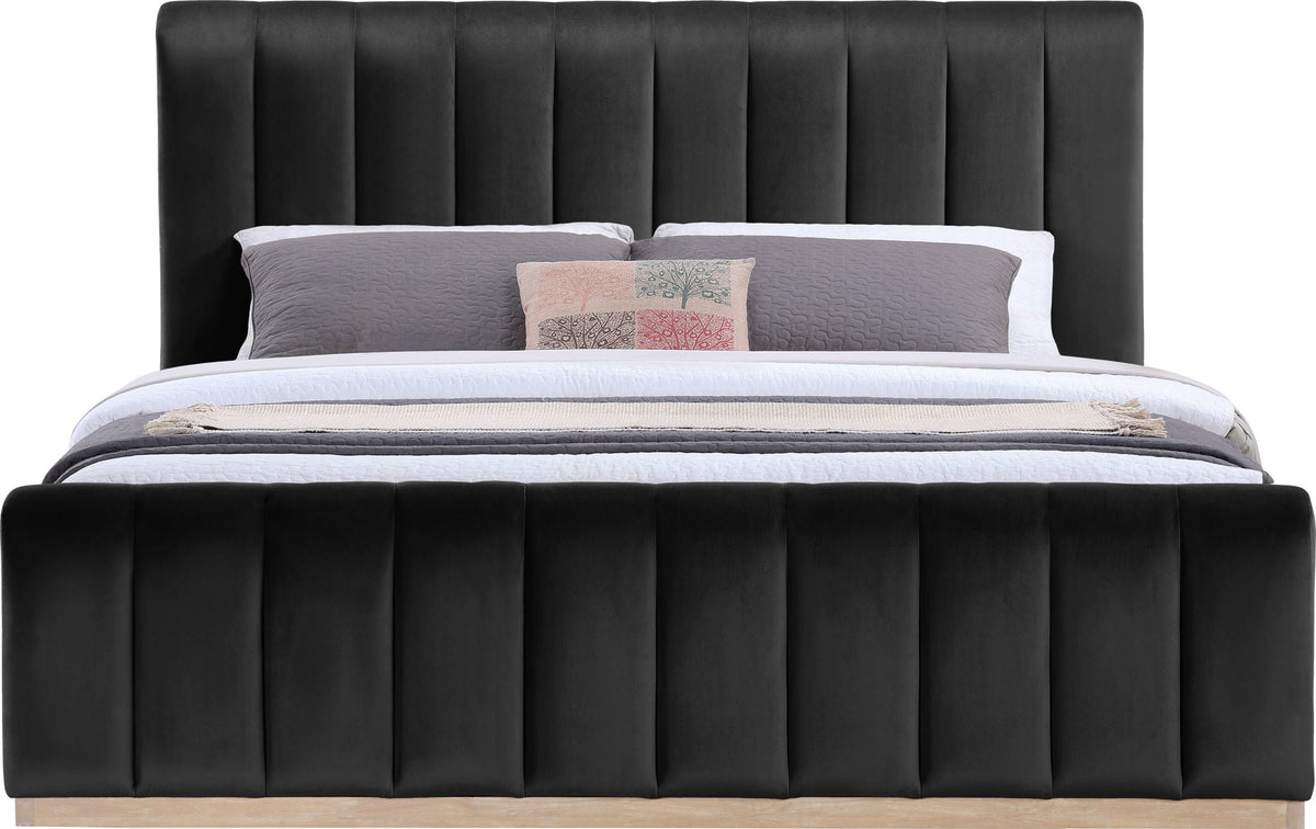 Amara - Velvet Bed - Select Living Furniture - Upholstered Beds - Meridian Furniture - AmaraBlack-Q - Black -Queen - Amara - Velvet Bed -