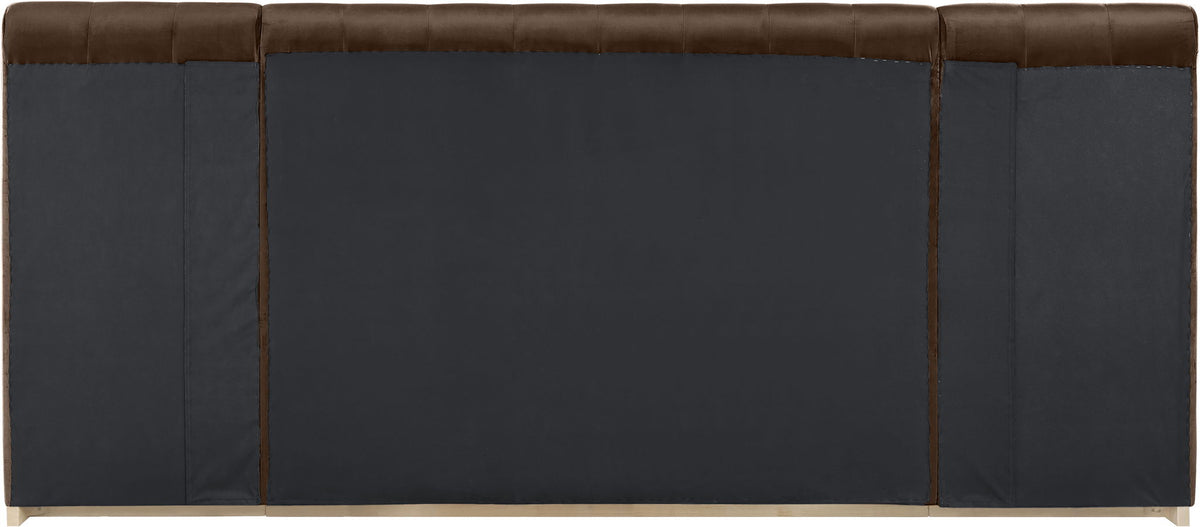 Amara - Velvet Upholstered Bed - Select Living Furniture - Upholstered Beds - Meridian Furniture - AmaraSaddle-Q117 - Light Brown -Queen - Amara - Velvet Upholstered Bed -